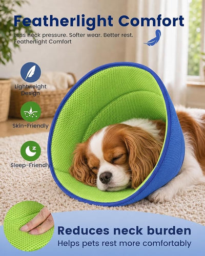 Dog Recovery Collar for Dogs After Surgery – Soft Breathable Dog Cone Collar, Lightweight Elizabethan Collar Alternative for Wound Healing, Anti Licking, Comfortable Sleep & Daily Eating,L