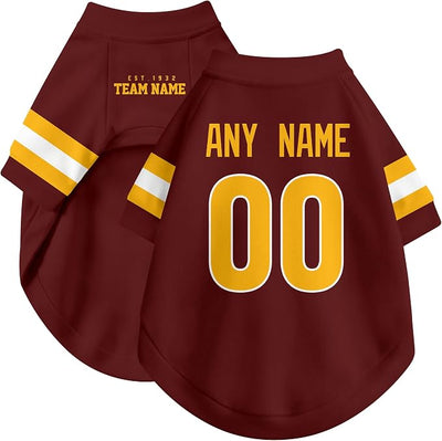 W Dog Clothes Jersey Style Personalized Pet T Shirt with Custom Name Number for Small Medium Large Dogs