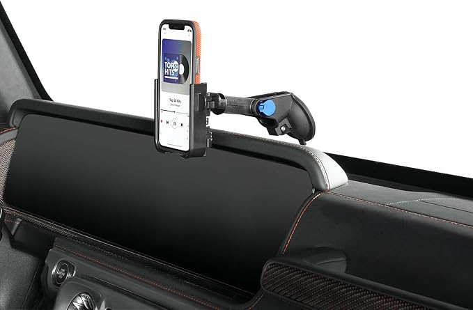 WeatherTech WindshieldFone - Universal Windshield-Mounted Car Phone Holder - Royal Blue Billet Knobs