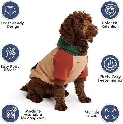 Spark Paws Dog Hoodie – Premium Dog Sweater for Small, Medium, and Large Dogs | Warm Outfits for French Bulldogs, Pitbull, Puppy, Winter Jacket Alternative - Ranger - L