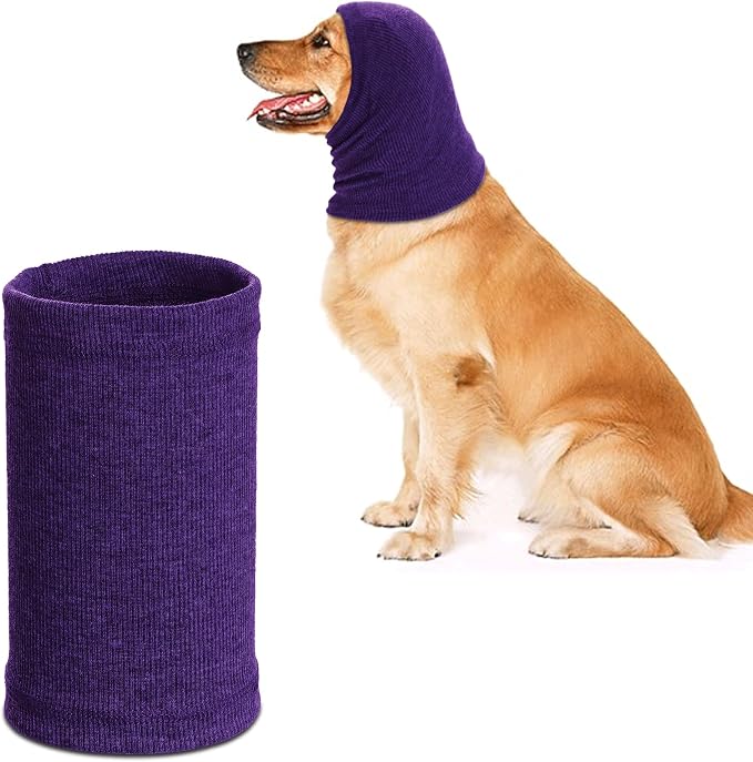 Dog Ear Muffs - Noise Protection & Warmth, Winter Ear Scarf (Purple, Small)