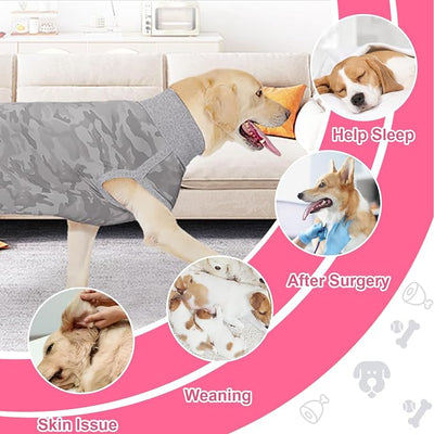 Coppthinktu Dog Onesie for Surgery Female, Breathable Dog Surgery Spay Recovery Suit, Dog Cone Alternative Anti-Licking, Small to XXL Sizes, Pink, Polyester Blend