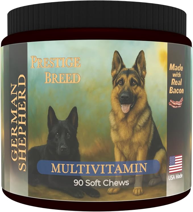 Multivitamins, Balanced Nutrition for Your German Shepherd, 90 Count, Made in the USA with Real Bacon
