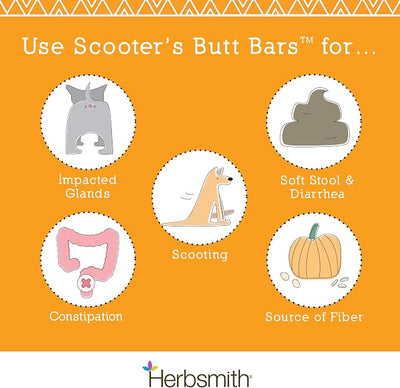 Herbsmith Scooter’s Butt Bars - Anal Gland and Bowel Support with Pumpkin Fiber for Dogs- Digestive Aid for Dogs - Dog Fiber Bars - Large Bar, Large Bar (for Dogs Over 30lbs)