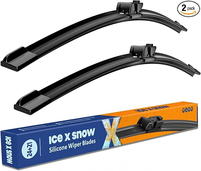 24"+21" Silicone Windshield Wiper Blades Replacement for Chevrolet Chevy Malibu 2012-2009 Traverse VW Tiguan Outlook Land Rover Range Rover Evoque Oem Quality Windshield Wipers (Pack of 2)