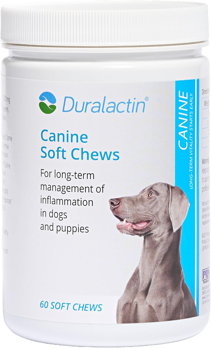 Duralactin Canine Soft Chews - Joint Health Supplement for Dogs & Puppies - Supplement with Dried Milk Protein - 60 Count