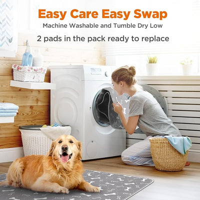 Washable Pee Pads for Dogs, 2Pcs Reusable Puppy Pads , Absorbent Dog Training Pads,100% Waterproof Non-Slip Whelping Pad Dog Playpen Indoor Cage Pad Couch Cover,Pet Supplies 31x36