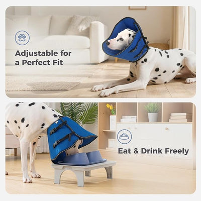 Avont 2026 Upgraded Dog Recovery Collar, Breathable Mesh Elizabethan Collar – Soft Dog Cone Alternative After Surgery to Stop Licking, Foldable/Adjustable/Secure-Fit for Medium Large Dogs, Blue (S