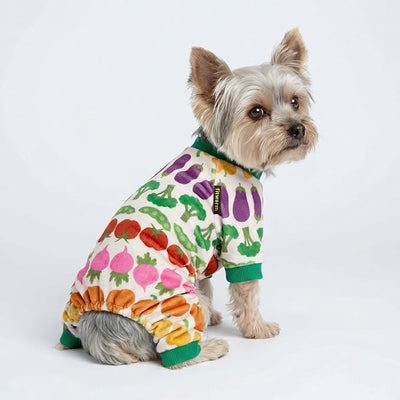 Fitwarm Funny Vegetable Dog Pajamas, Warm Winter Dog Clothes for Small Dogs Boy Girl, Cozy Pet Onesie with Feet, Green, White, Red, Pink, Purple, Medium