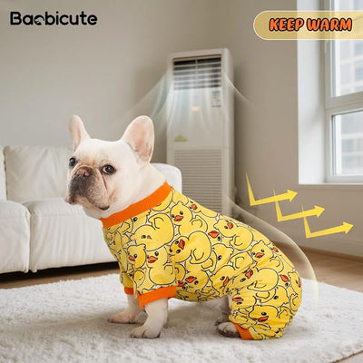 Dog Pajamas Soft Lightweight Dog Onesies Outfit Clothes for Small Medium Large Puppy Pjs for Pet Boys Girls Dogs Cats (XS (Back: 6.5",Chest: 11.5", Neck: 8.5"), Duck)