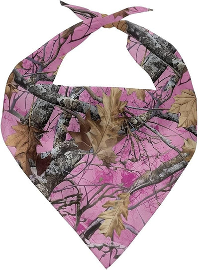 KEIAHUAN Dog Bandana for Girl Pink Branch Camo Handkerchief Adjustable Reversible Triangle Bibs Puppy Daily Handkerchief Costume Accessories for Small to Large Dogs