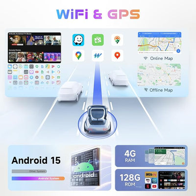 Hodozzy Car Stereo 4G+128G for VW Golf 5 6 Polo Passat Tiguan T5 Transporter Seat Leon, 9 Inch Touch Screen Radio GPS with Wireless Carplay Android Auto, Bluetooth DSP WiFi FM RDS,Camera
