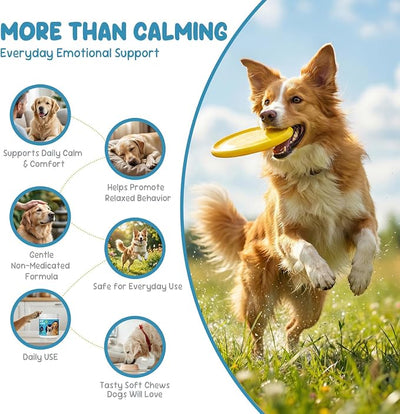 Calming Chews for Dog, Helps Support Relaxation & Stress Relief for Separation, Thunder & Travel, with Melatonin, Natural Soft & Tasty Chews, 90 Count