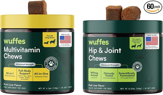 Hip and Joint Supplement for Large Breeds and 23-in-1 Multivitamin Bundle