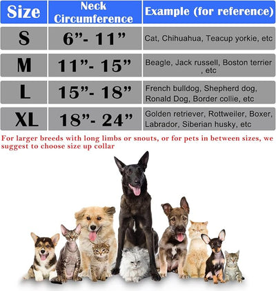 Inflatable Dog Cone Collar for After Surgery, Doggie Neck Blow up Donut Recovery ECollar, Soft Adjustable Dog Cone for Small Medium Large Dogs and Cats
