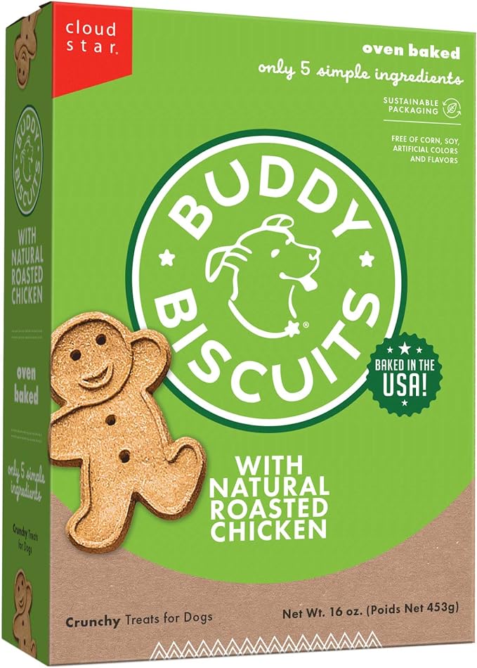 16 oz. Box of Whole Grain Crunchy Dog Treats Made with Natural Roasted Chicken
