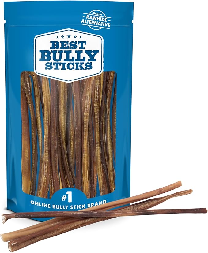 12 Inch Bully Sticks for Dogs - 25 Count (Pack of 1) - Natural, Easily Digestible, Grass-Fed, Grain and Rawhide Free