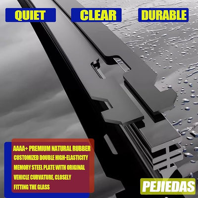 3 Replacement Wiper Blades For Ford Explorer 2006-2010/GMC Jimmy 1995-2005 20" + 20" + 13" Front and Rear Wiper Blades (Pack of 3)
