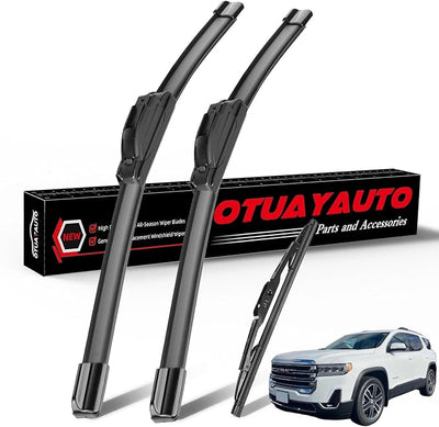OTUAYAUTO Premium Windshield Wiper Blades - Replacement for GMC Acadia 2017-2023 - Precision Fit, All-Weather Performance, Front and Rear Wiper Blades J/U Hook 24"+20"+10" (Pack of 3)