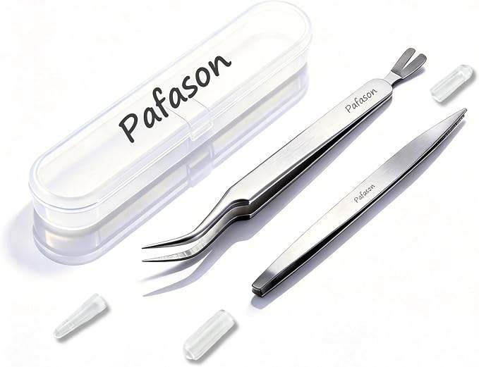 PAFASON Premium Tick Removal Tweezer Tool Set, Dual-Headed, Multi-functional Stainless Steel Twister Remover for Dogs, Cats, Humans, Storage Case