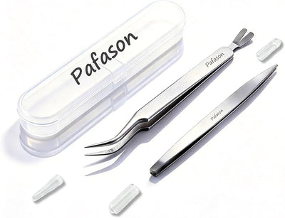 PAFASON Premium Tick Removal Tweezer Tool Set, Dual-Headed, Multi-functional Stainless Steel Twister Remover for Dogs, Cats, Humans, Storage Case
