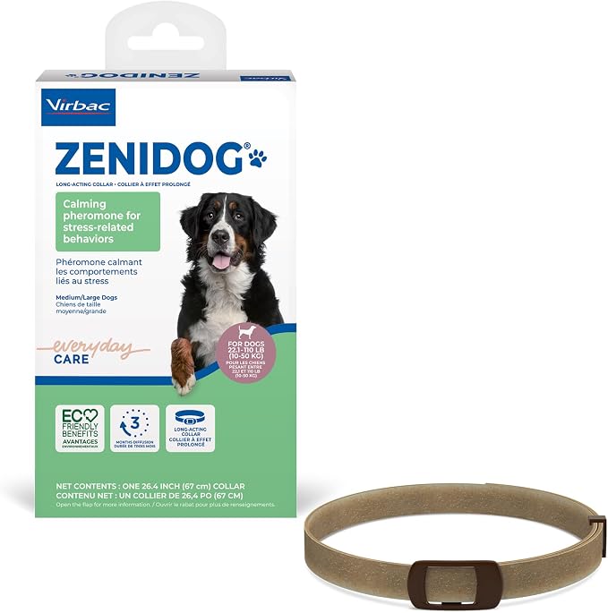 ZENIDOG® Long-Acting Collar for Dogs | Calming Pheromone Collar for Stress Relief, Medium/Large Dog - Lasts up to 3 Months