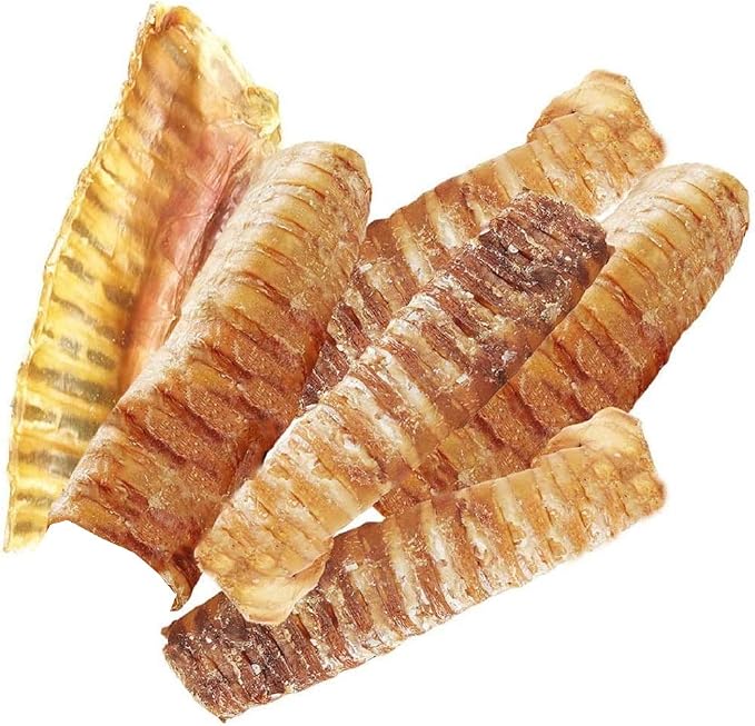 Premium Beef Trachea for Dogs 6" Strips Split -(20 Pack) All Natural Grass-Fed Beef Dog Chews, Rich in Glucosamine Chondroitin for Joint Health, Single Ingredient No Rawhide Dog Treats