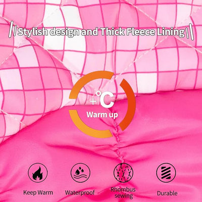 CuteBone Waterproof Winter Coat with Harness, Reflective Warm Jacket with Zipper for Cold Weather, Snowsuit for Small Medium Large Dogs YRFN05XL