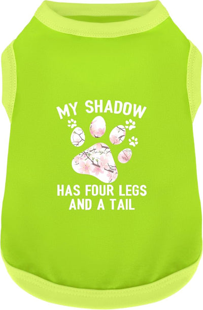 Discover Cozy Cotton Canine Wear: Soft, Lightweight, and Breathable Dog Shirt Vest with Eye-Catching Graphics (My Shadow HAS Four LESGS and A Tail), Keeping Your Furry Friend Warm! Green M