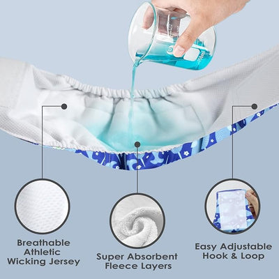 wegreeco Washable Male Dog Belly Band (Stylish Pattern)- Pack of 3 - Washable Male Dog Belly Wrap, Dog Diapers Male (Whale, XXL)