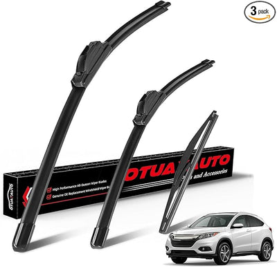 OTUAYAUTO Premium Windshield Wiper Blades - Replacement for Honda HRV HR-V 2016-2022, All-Weather Performance, Front and Rear Wiper Blades, U Hook - 26"+18"+10" (Pack of 3)