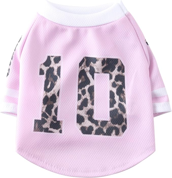 Pet Dog Jersey, Summer Cooling Mesh Fabric, Soccer Sportswear, Lightweight Football Casual Clothes for Small Medium Large Dogs, Pink, XXX-Large