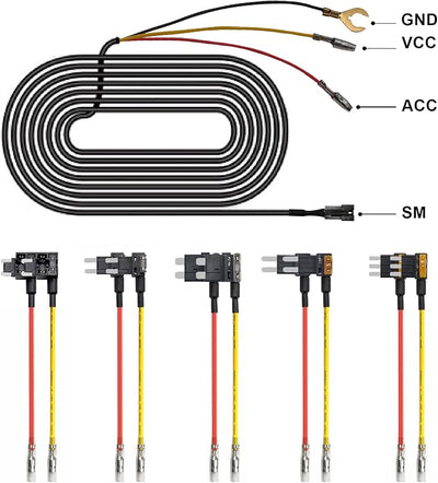 mangoal Fuse Box Power Adapter Dash Cams, Upgrade Parking Monitoring, Hardwire Wire Kit Accessories(8.20 ft, Applicable to Vehicle Other Than Mercedes Benz)