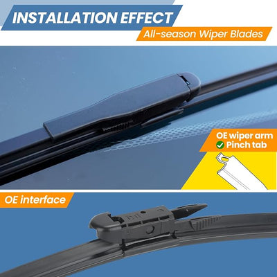 GSPSCN 3 Wipers For BMW X1 2015-2013 /Benz GLA250，GLA45 AMG 2015-2014, Original Equipment Windshield Wiper Blades Set 24"+19"+12"(Set of 3)