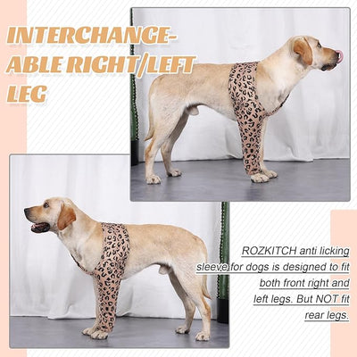 ROZKITCH Dog Sleeves to Prevent Licking Front Right Left Leg, Pet Prevent Licking Wound Elbow Knee Protector, Dog Recovery Suit Cone Alternative for Sprain ACL CCL Arthritis Joint Care Brown XXS