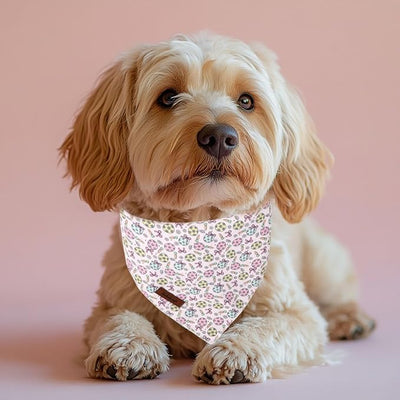 Easter Dog Bandana - Cute Pastel Egg Dog Neck Scarf, Soft Girly Spring Pet Bib for Medium Large Dogs, Easter Photo Dogs Cats Prop for Daily Use Parties & Pet Photography L