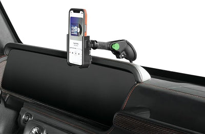 WeatherTech WindshieldFone - Universal Windshield-Mounted Car Phone Holder - Forest Green Billet Knobs