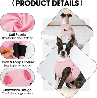 BRKURLEG Chest Recovery Suit for Dogs, Dog Chest Wound Cover, Breathable & Soft Pet Surgery Recovery Suit, Anti-Licking Wound Vest, Not for Spay/Neuter Surgeries, Pet Cone Alternative, Pink XS