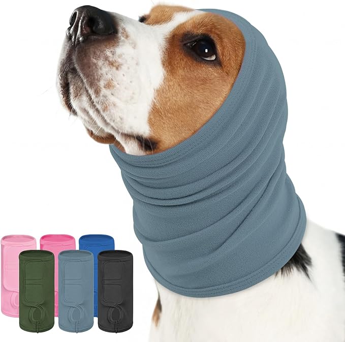 Dog Ear Wraps with Adjustable Hook & Loop, Soft No Shake Ear Wrap for Dogs Hematoma, Breathable Dog Ear Cover for Noise Protecion, Small Doggie Calming Hoodie for Thunder, Firework, Separation