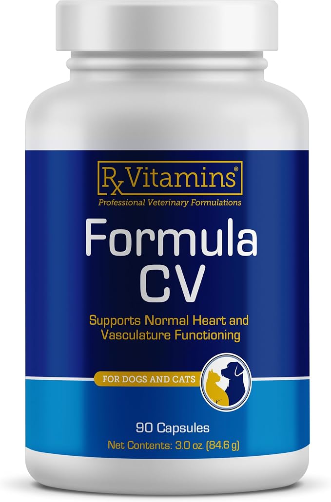 Formula CV - Hawthorn Berry Capsules with Taurine for Dogs & Cats - Heart Health Supplements Enhanced with Magnesium and Potassium - Senior Dog Vitamins and Senior Cat Vitamins - 90ct