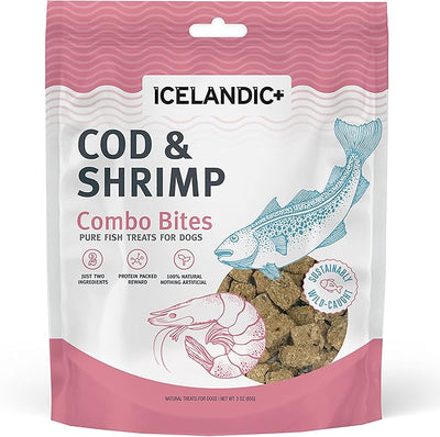 Icelandic+ Cod & Shrimp Combo Bites Dog Treat 3.0-oz Bag
