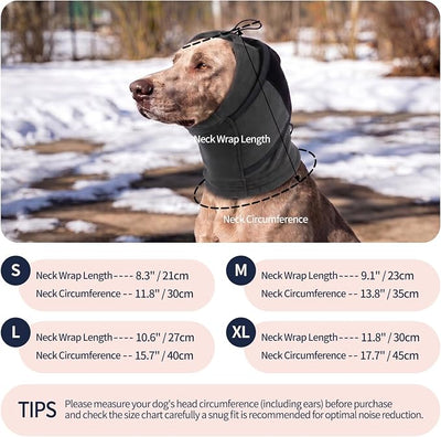 IECOii Medium Dog Ear Muffs No Shake Ear Wrap for Hematoma Grooming Noise Cancelling Calming Hoodie Prevents Ear for Dogs with Separation Anxiety Fireworks & Thunderstorms(Gray,Medium)