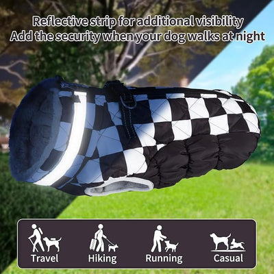 CuteBone Waterproof Thick Dog Winter Coat Doggie Jacket Warm Pet Clothes Comfortable Puffer Dog Vest for Small Medium Large Dogs with Harness Hole YRFN16L