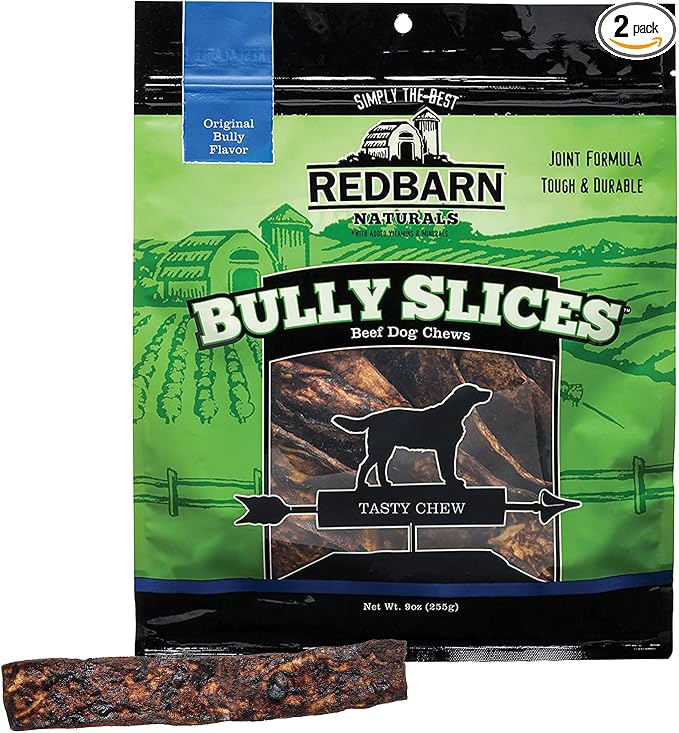 Bully Slices for Dogs, Highly Palatable, Long-Lasting Natural Dental Treats with Functional Ingredients, 9 oz. (Pack of 2) - Original Bully