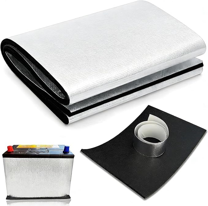 Universal Battery Blanket Car Battery Insulation Kit Heat Shield Blanket for Cold Weather&Heat Protection Thermal Wrap Fits Truck, RV, 4WD Vehicles & Automotive Batteries (40"x7" ,5mm Thickness)