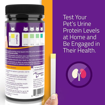 KIT4CAT CheckUp Testing Strips x 50 (Protein Urine Test Strips for Cats & Dogs)
