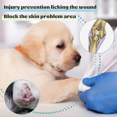 ROZKITCH Dog Surgery Leg Sleeve Front Right Left Leg, Pet Prevent Licking Wound Elbow Knee Protector, Dog Recovery Suit Cone Collar Alternative for Sprain ACL CCL Arthritis Joint Care Black XXS