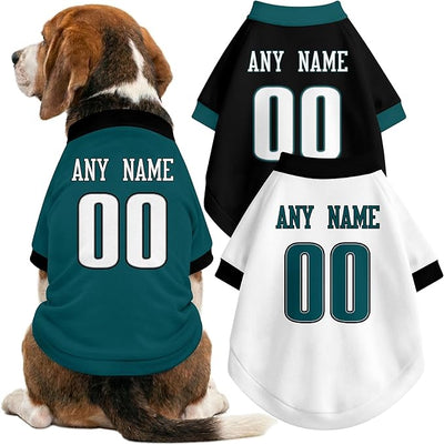 Philadelphia Dog Clothes Jersey Style Personalized Pet T Shirt with Custom Name Number for Small Medium Large Dogs