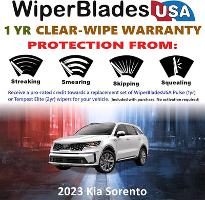 Wiper Blades for 2023 Kia Sorento Wipers w/1yr Warranty (Set of 3) w/Rear Wiper