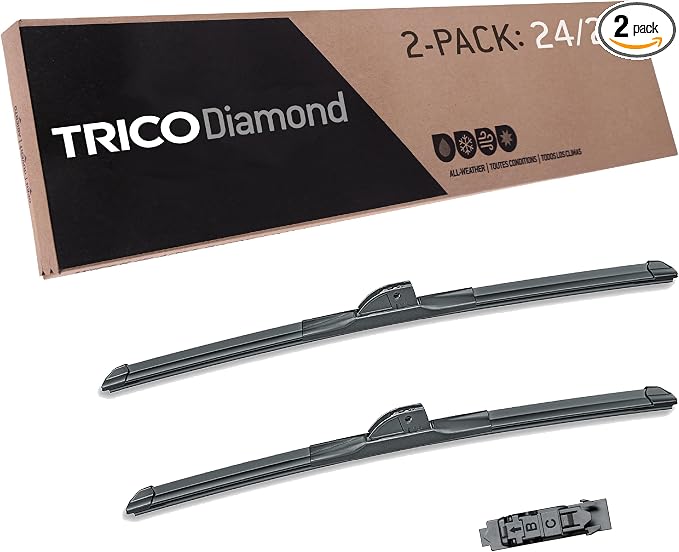 TRICO Diamond 24" + 22" Super Premium Automotive Replacement Windshield Wiper Blades (Set of 2), Passenger and Driver Side All-Weather Beam Wiper Blades for Select Vehicle Models (Item #25-2422)